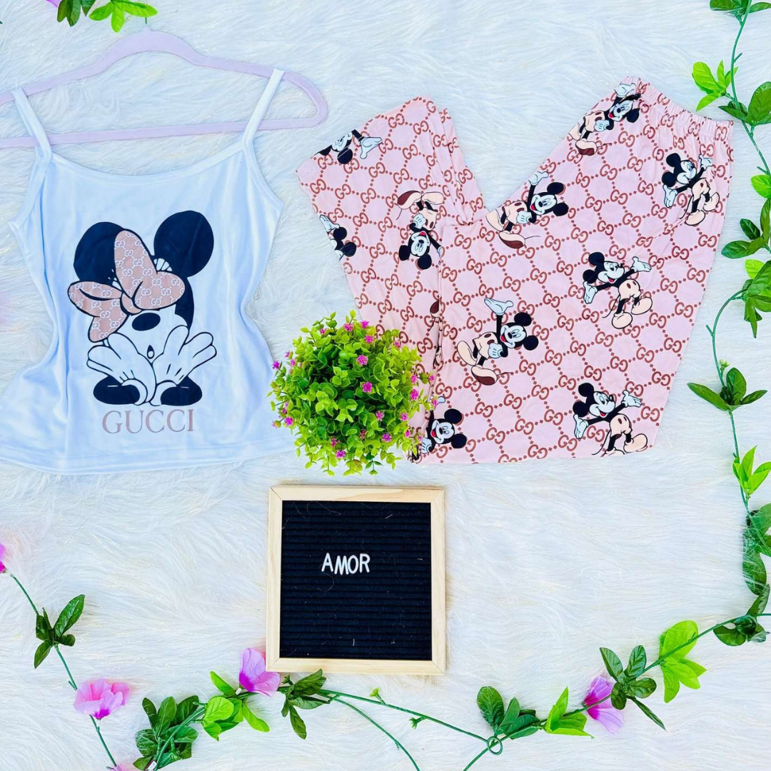 Pijama SoftElegance™ – Camisa de Tiras + Pantalón Largo para Noches Cómodas y con Estilo