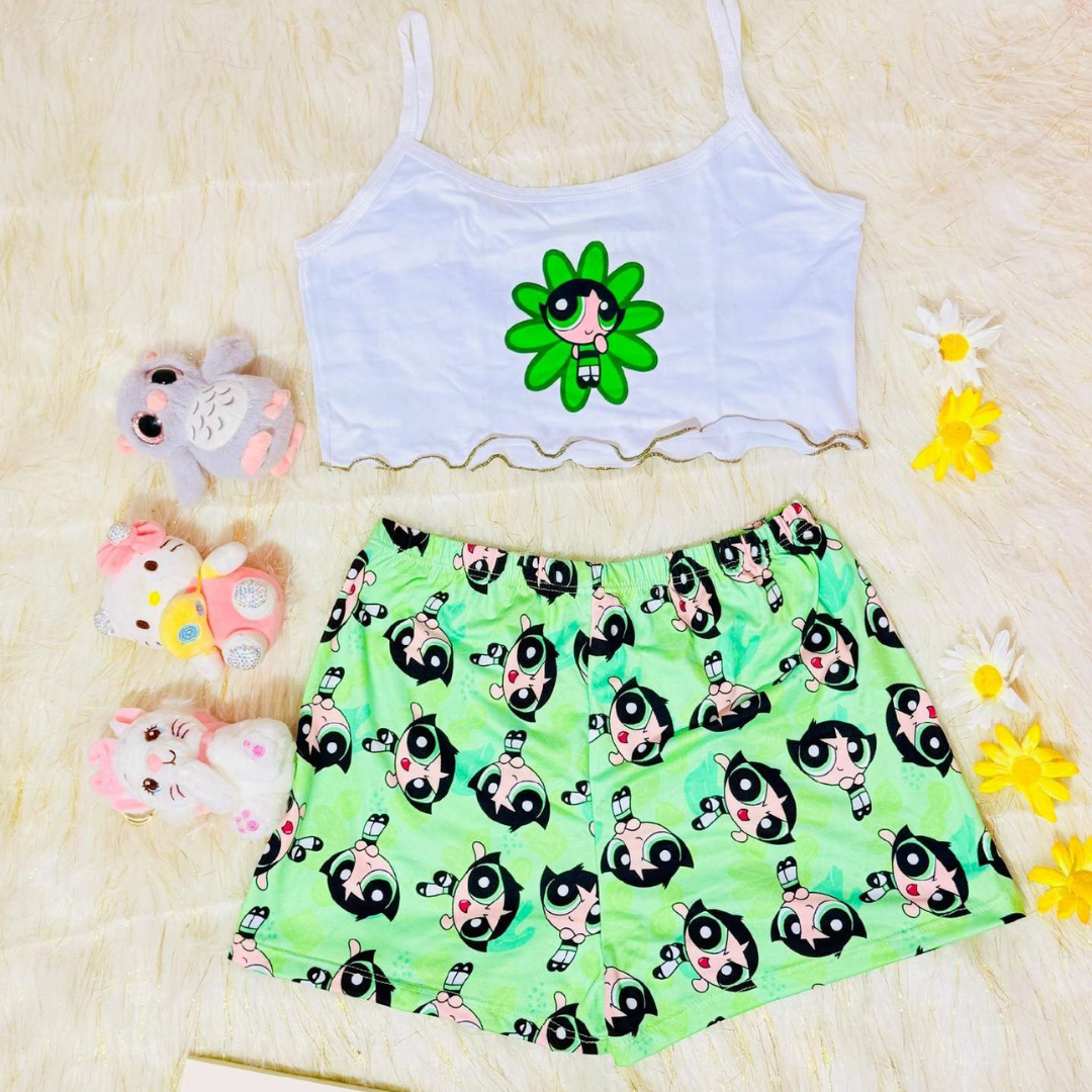 Pijama CozyTop™ – Conjunto de Top y Short para Dormir con Estilo