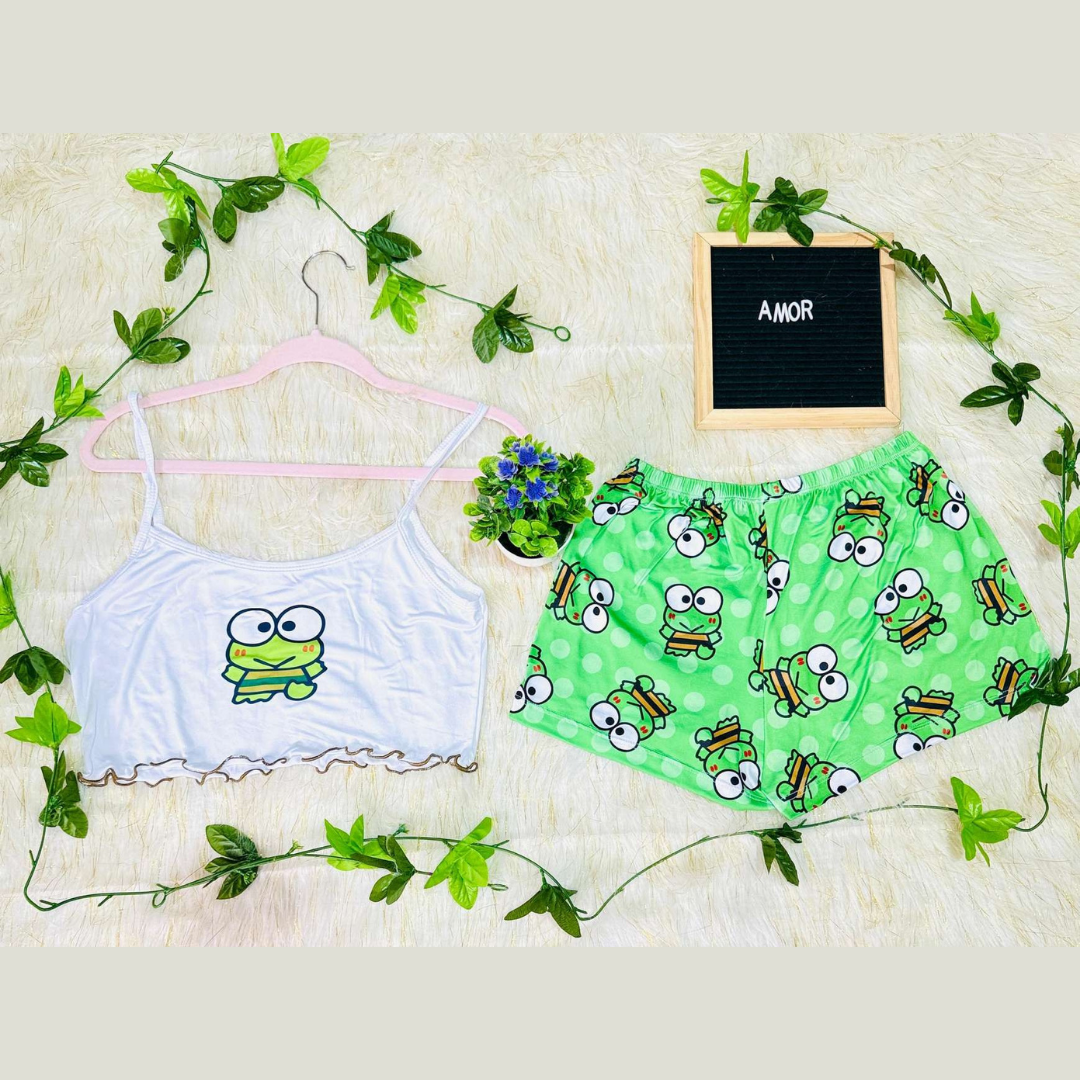 Pijama CozyTop™ – Conjunto de Top y Short para Dormir con Estilo