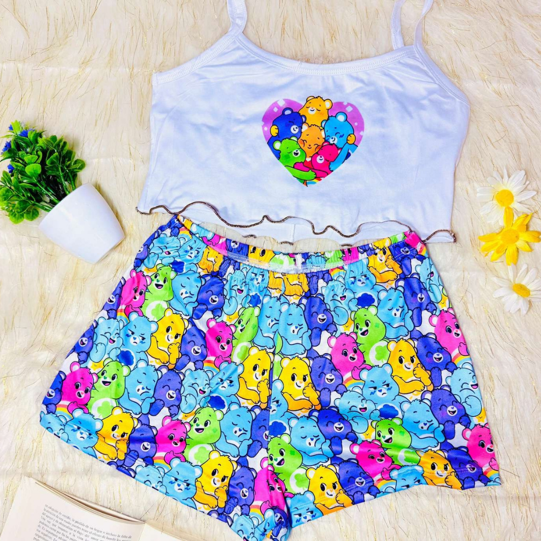 Pijama CozyTop™ – Conjunto de Top y Short para Dormir con Estilo
