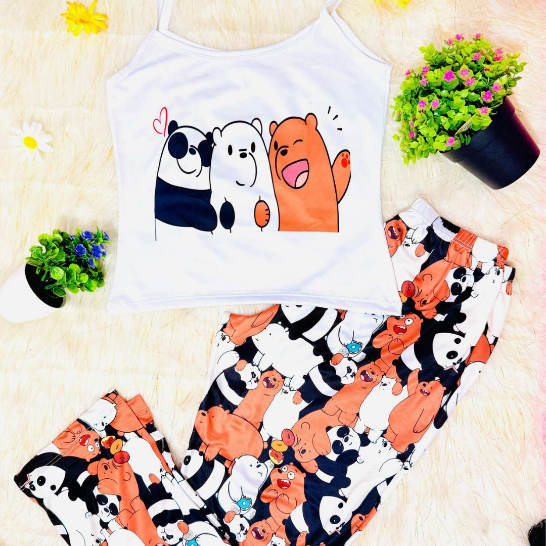 Pijama SoftElegance™ – Camisa de Tiras + Pantalón Largo para Noches Cómodas y con Estilo