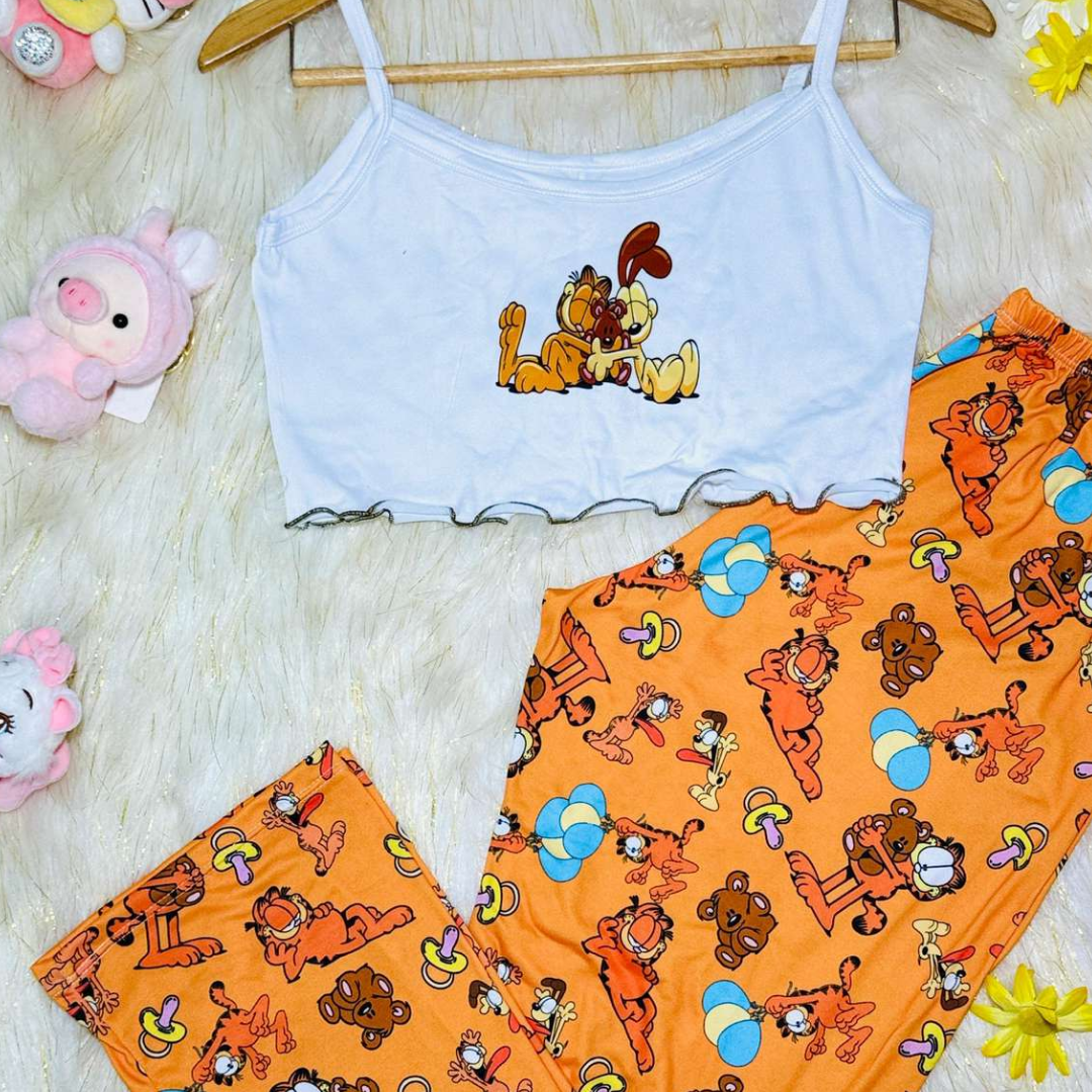 Pijama ComfyChic™ – Top Fresco + Pantalón Suave para Dormir con Estilo