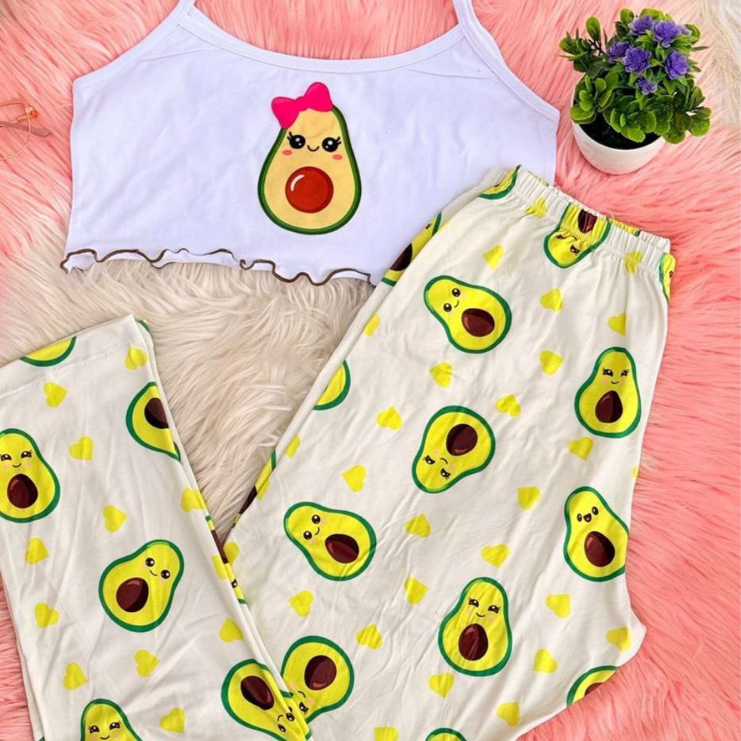 Pijama ComfyChic™ – Top Fresco + Pantalón Suave para Dormir con Estilo