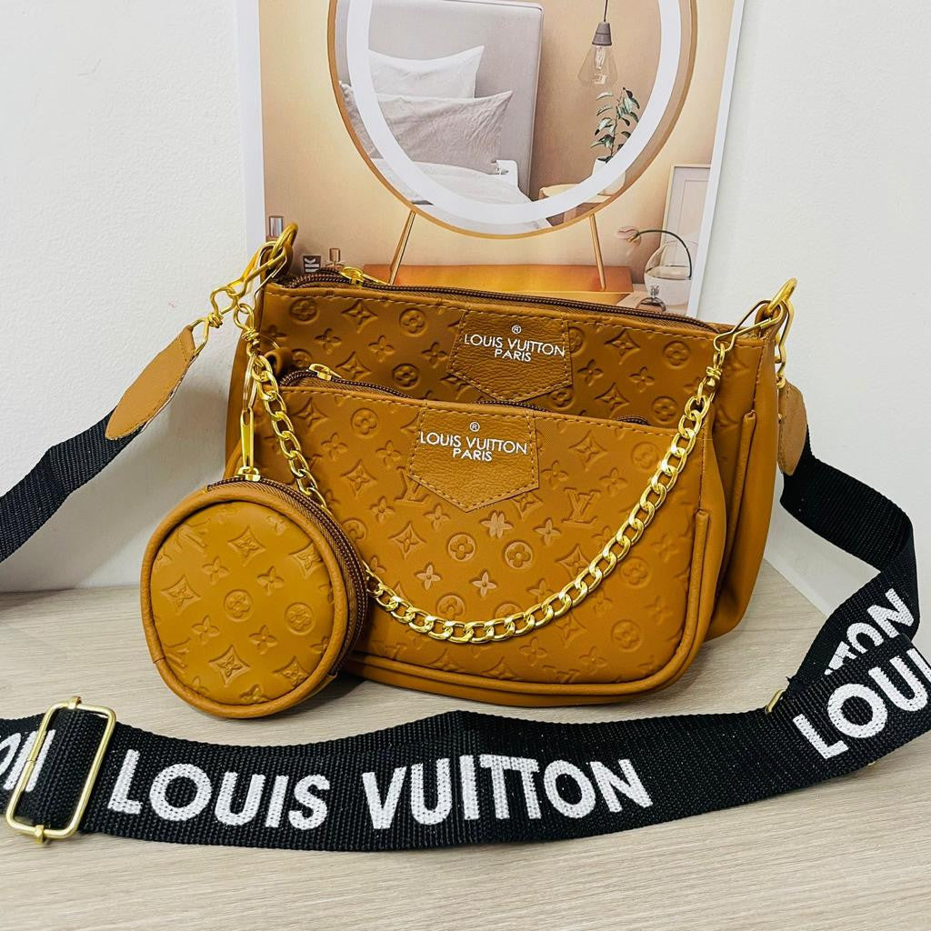 LV Trio Belt Set – Riñoneras de Lujo x3 Estilo Louis Vuitton