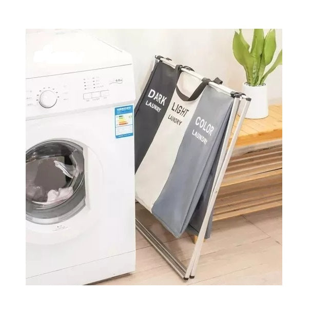 TriFold Laundry – Cesto Triple Plegable para Ropa Sucia
