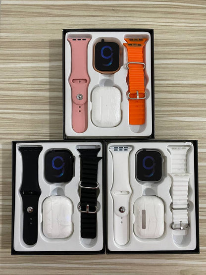 TechCombo T900™ – Smartwatch + Audífonos Inalámbricos en un Solo Pack