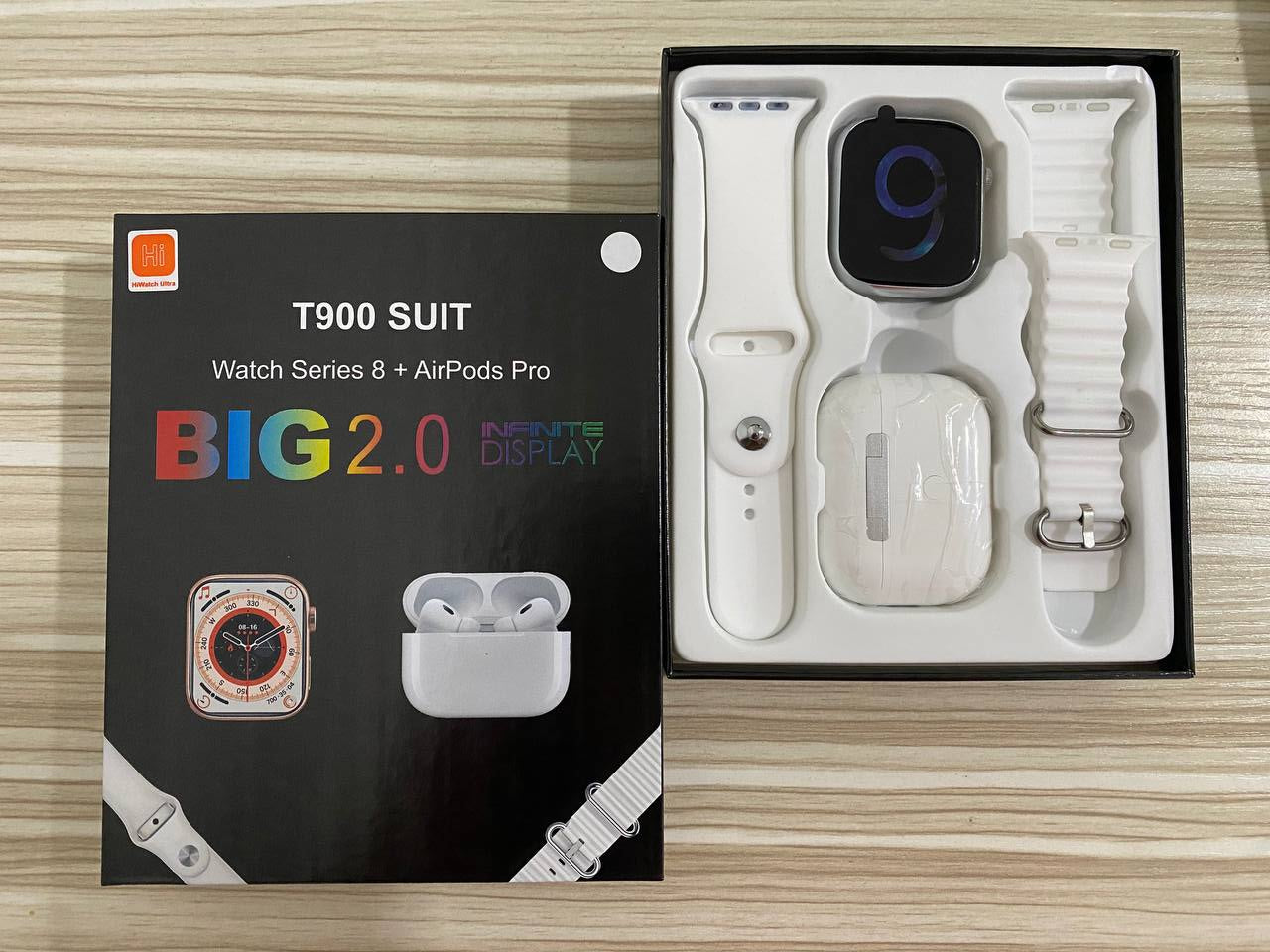 TechCombo T900™ – Smartwatch + Audífonos Inalámbricos en un Solo Pack