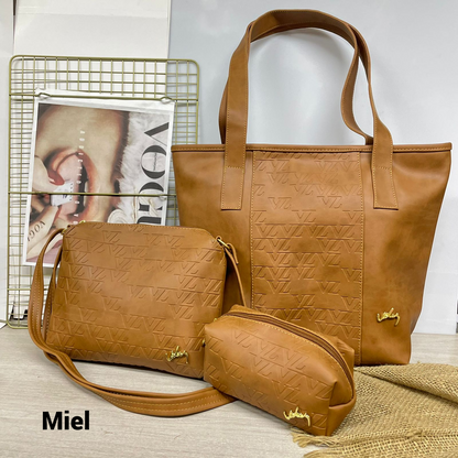 Set Ibiza Trío – Estilo Vélez en Cuero para Dama