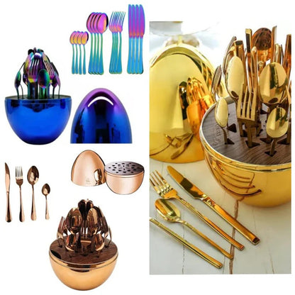 Elegance Steel – Juego de Cubiertos 24 Piezas Acero Inoxidable