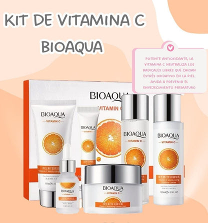 Kit Facial Bioaqua Vitamina C | Ilumina, Hidrata y Rejuvenece tu Piel