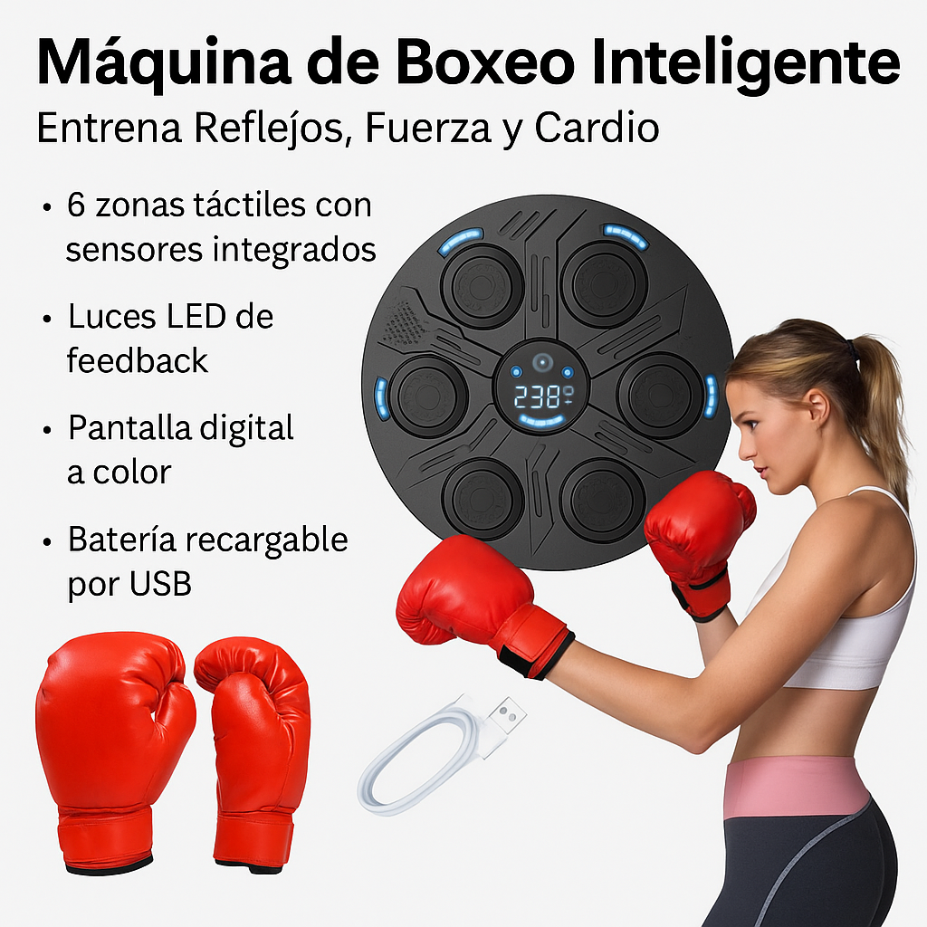 SmartBox Trainer – Máquina de Boxeo Inteligente + Guantes