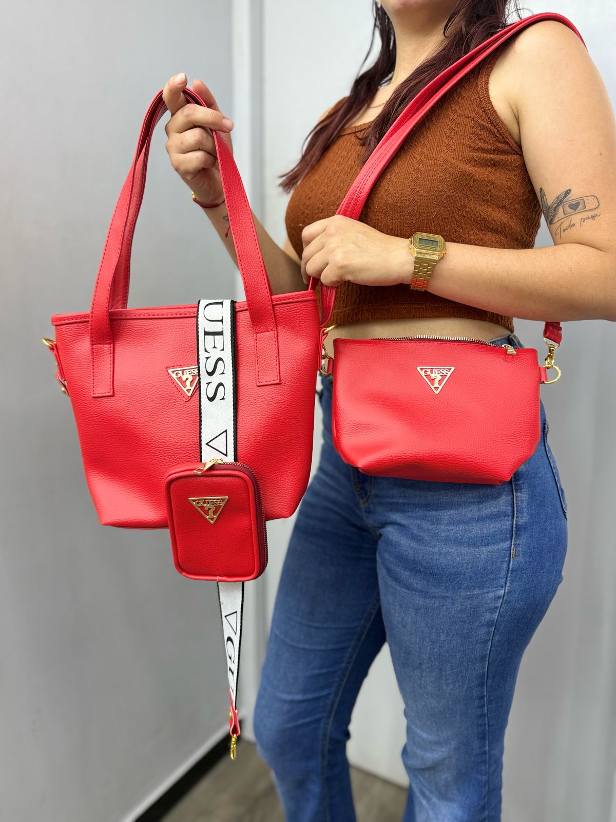 Guess Glam Trio – Set de Bolsos para Dama con Estilo Total