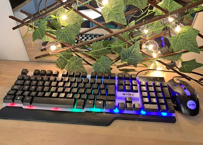 FireStrike Combo™ – Teclado y Mouse Gamer Luminoso RGB