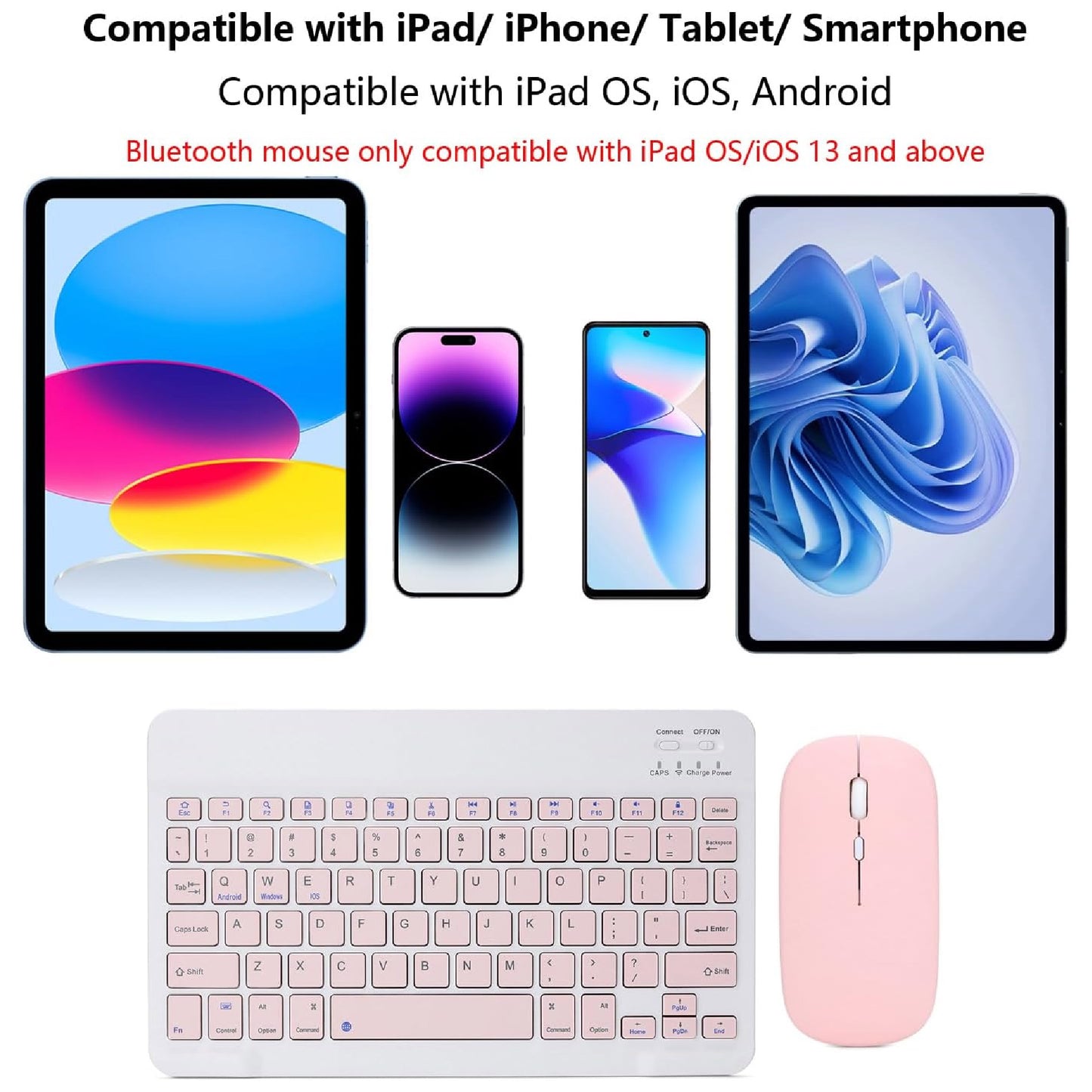 ColorSync Combo™ – Teclado y Mouse Bluetooth en Colores Pastel