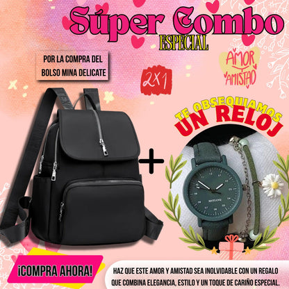 Elegance Gift Combo™ – Bolso para Mujer + Reloj de Moda
