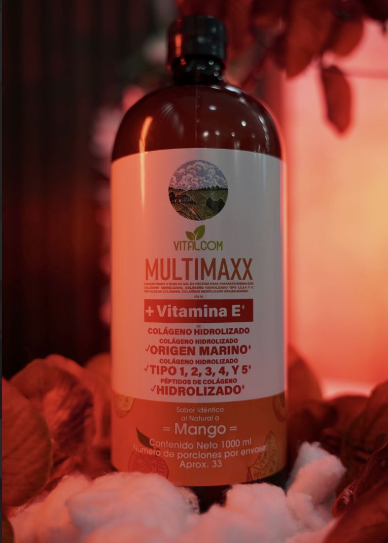 MULTIMAXX — Colágeno Hidrolizado 5 en 1 + Vitamina E | Sabor Mango, Sin Edulcorantes