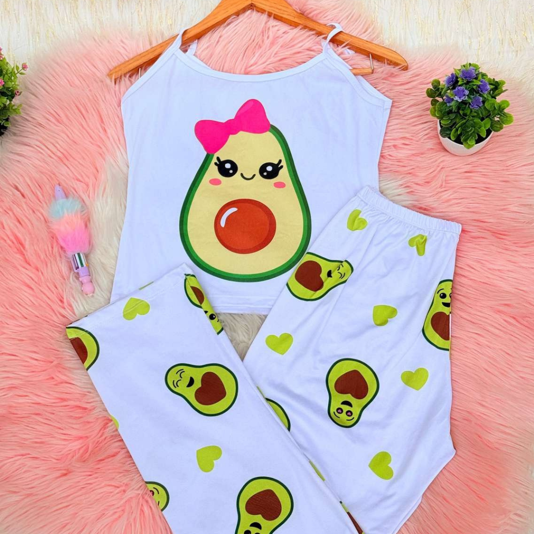Pijama SoftElegance™ – Camisa de Tiras + Pantalón Largo para Noches Cómodas y con Estilo