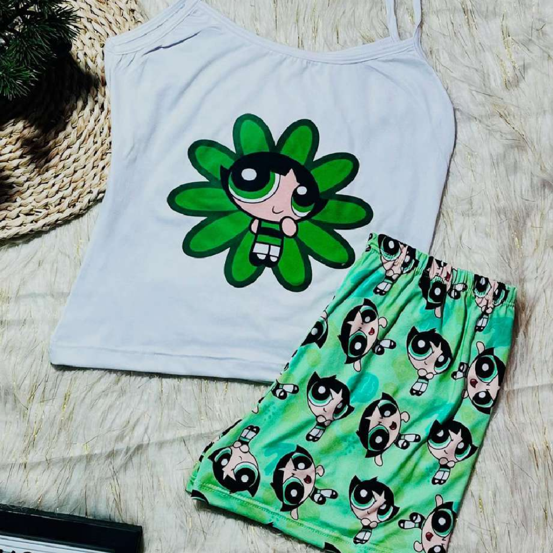 Pijama SweetStraps™ – Short + Blusa de Tiras para Noches Cómodas y con Estilo