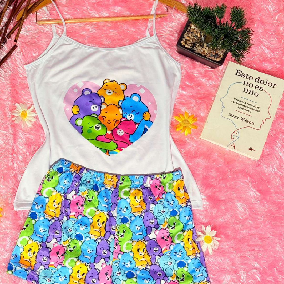 Pijama SweetStraps™ – Short + Blusa de Tiras para Noches Cómodas y con Estilo