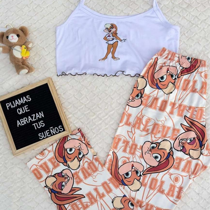 Pijama ComfyChic™ – Top Fresco + Pantalón Suave para Dormir con Estilo