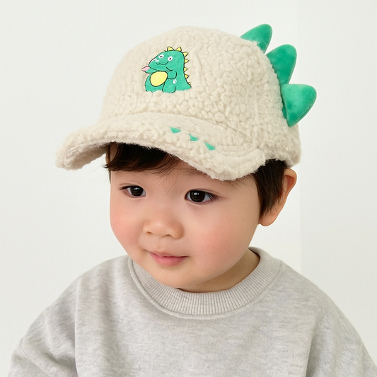 DinoFuzz – Gorra Infantil Peluda con Diseño de Dinosaurio