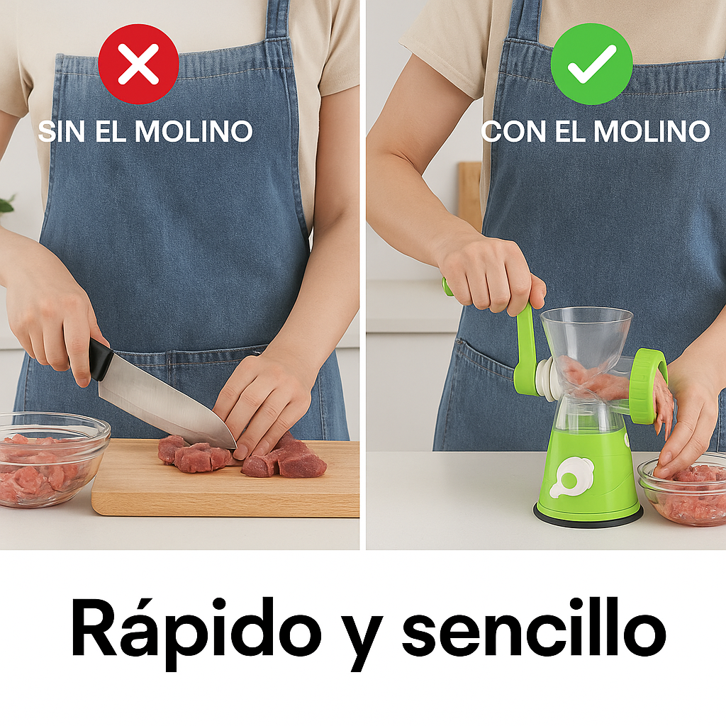 PowerGrind Pro – Molino de Carne Manual Multifuncional