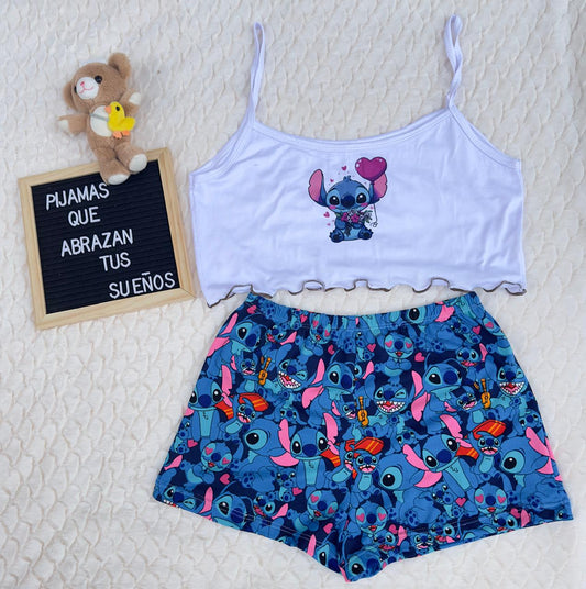 Pijama CozyTop™ – Conjunto de Top y Short para Dormir con Estilo