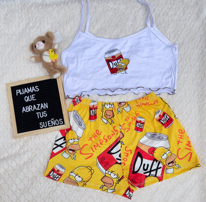 Pijama CozyTop™ – Conjunto de Top y Short para Dormir con Estilo