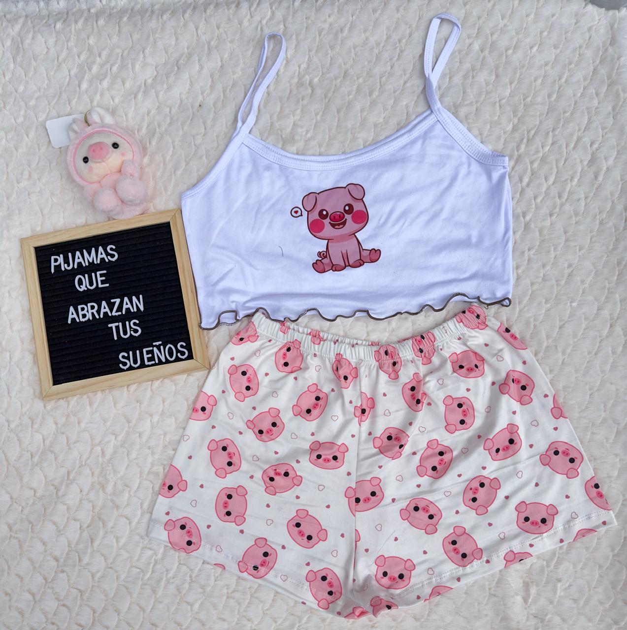 Pijama CozyTop™ – Conjunto de Top y Short para Dormir con Estilo
